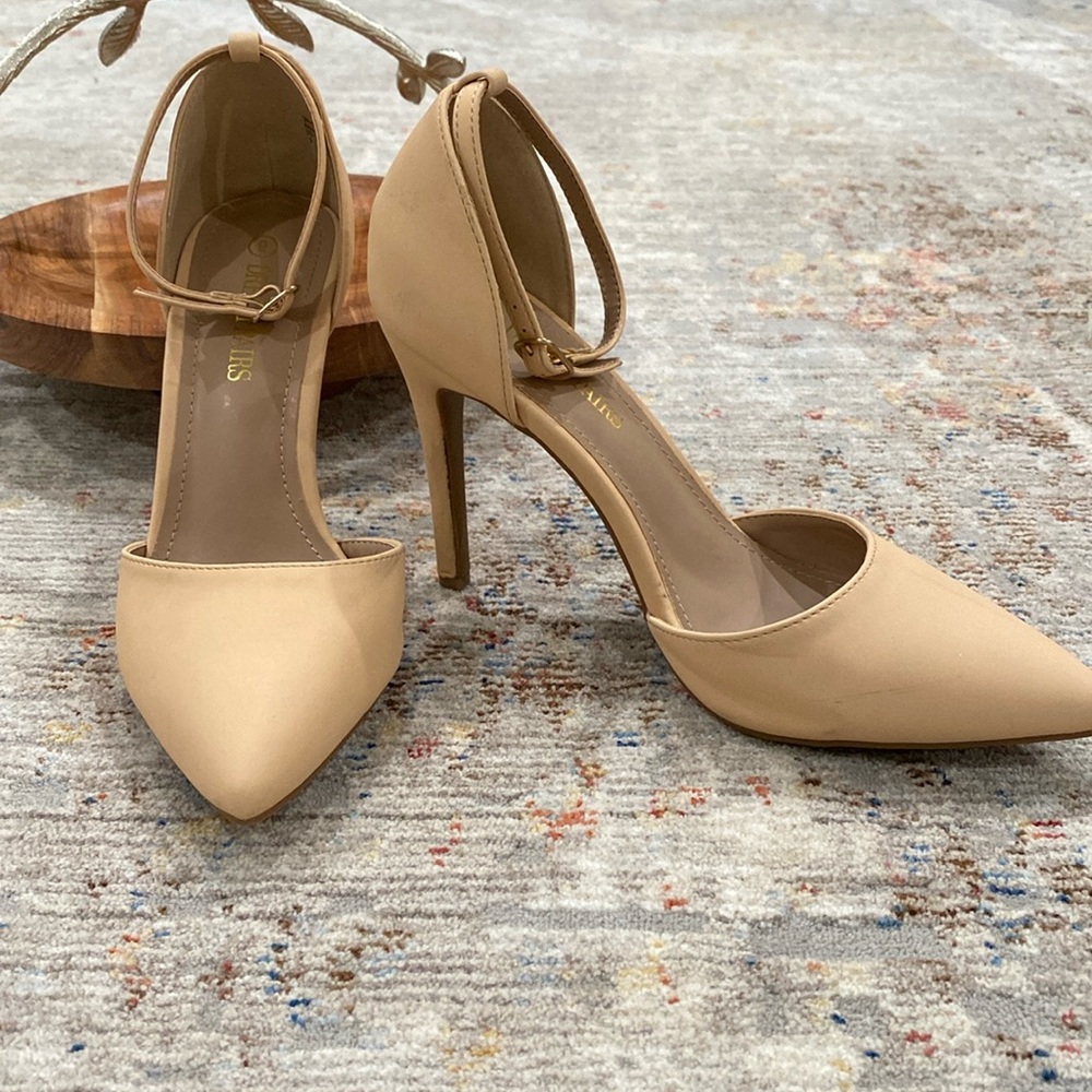 Dream Pairs Womens Oppointed-Lacey Pumps Shoe Beige Nude Size‎ 9